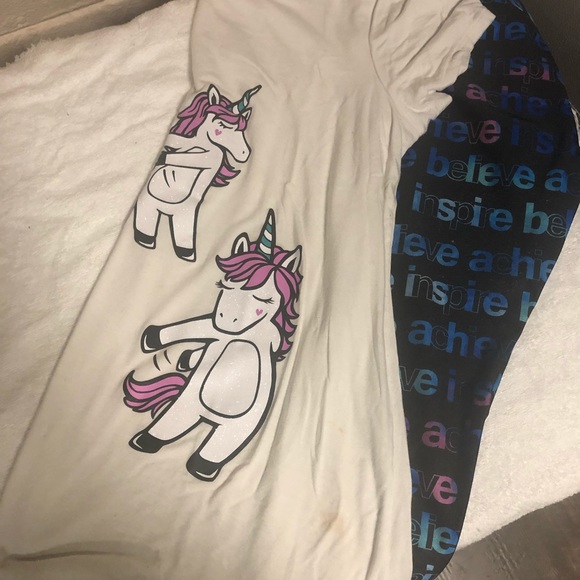 White tunic Justice t-shirt and leggings - Picture 2 of 2